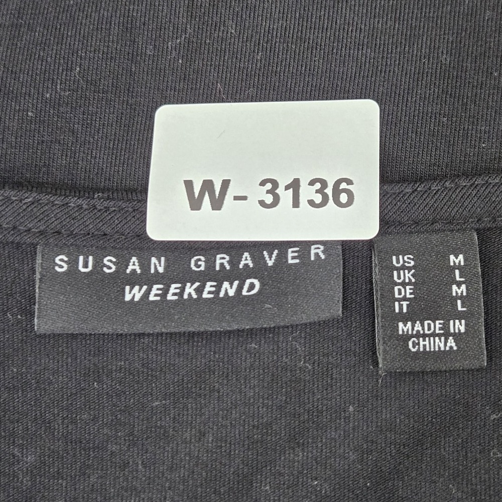 Susan Graver Weekend Women Dress M Black Drawstring Sleeveless - Picture 2 of 8